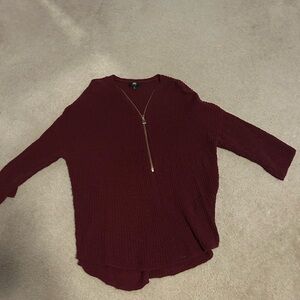 Absolute Angel Burgundy V-Neck Sweater